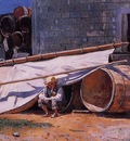 Homer Winslow Boy in a Boatyard aka Boy with Barrels