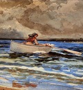 Homer Winslow Rowing at Prout s Neck