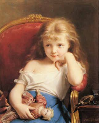 Zuber Buhler Fritz Young Girl Holding A Doll