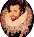 Sir Walter Raleigh oval portrait by Nicholas Hilliard