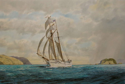 The Topsail Schooner Huia in Wellington Harbour