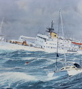 The Rescue of the Forbes from the catamaran Ramtha by the crew of the Monowai during the storm of June 1994.