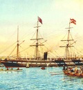 The S.S.Great Britain arriving at Port Jackson, Sydney in 1852.