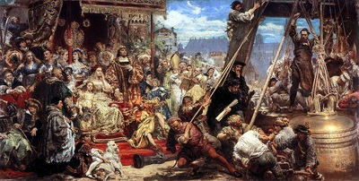 Jan Matejko   Zawieszenie dzwonu Zygmunta na wiezy katedry w roku 1521 w Krakowie