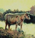 Paul Gosselin - Cow in the field at sunrise - Luminism