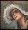 edith dimock with plumed hat Willliam Glackens