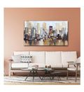 CP 3D Painting, City Landscape Abstract Canvas Art Hand Painted On Canvas Wall Decoration