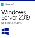 Windows Server 2019 Remote Desktop Services 50 USER Connections Key Global